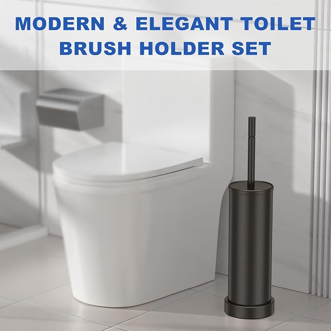 Toilet Brush and Holder Set: 304 Stainless Steel Heavy Duty Toilet Bowl Brush - Image 7