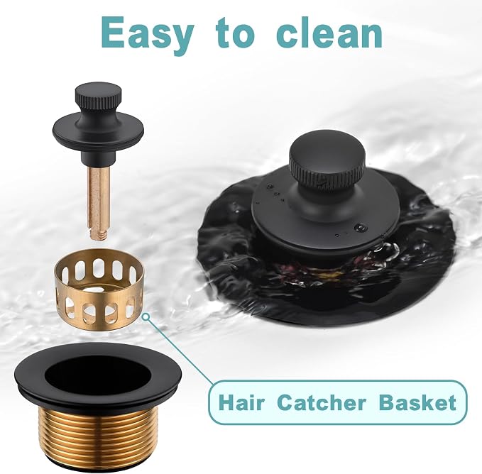 BESTILL Bathtub Drain Kit and Overflow Faceplate, Matte Black - Image 4