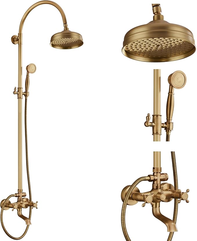 gotonovo Exposed Bathroom Shower System Classic Shower Kit 8 Inch Luxurious by HOME