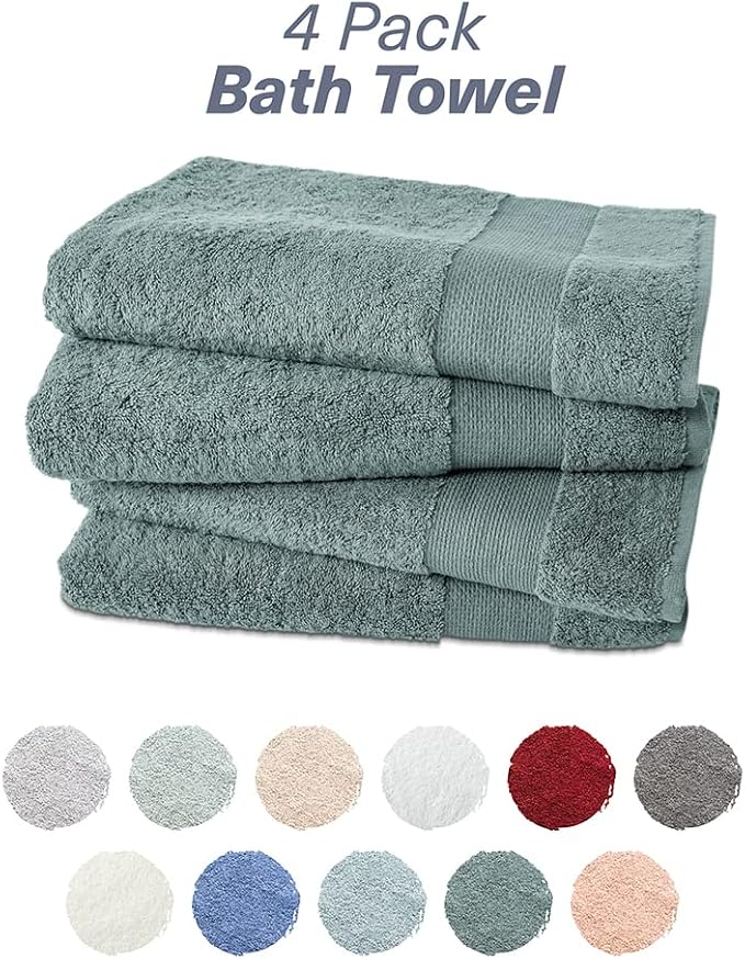Hencely Premium Bath Towel Set of 4-28x58 Inches - Image 4