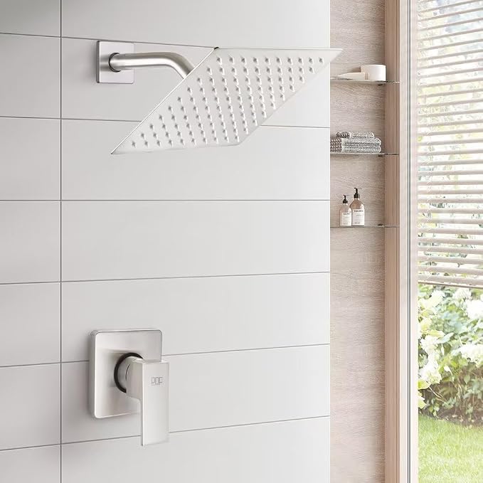 POP SANITARYWARE Shower Only Faucet Set Brushed Nickel, Bathroom Rain Mixer - Image 2