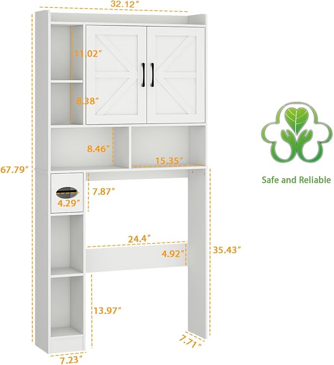 Vabches Over The Toilet Storage Cabinet, Farmhouse Storage Cabinet Over Toilet - Image 2