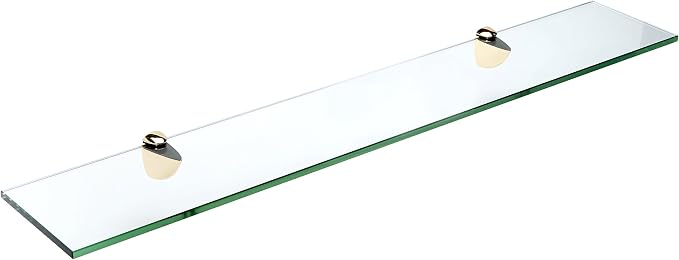 Spancraft Glass P-4.75x30-Brass Peacock Glass Shelf, 4.75" x 30" by Spancraft