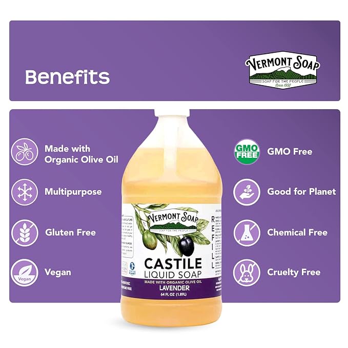 Vermont Castile Soap Lavender, Gentle Liquid Soap - Image 7