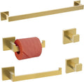 TURS 5-Pieces Bathroom Hardware Accessories Set Stainless Steel Brushed Gold by TURS