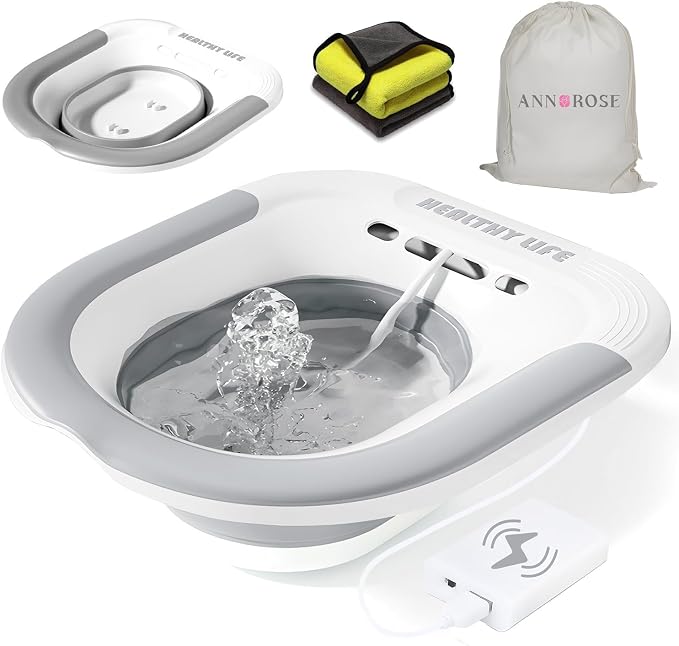 Electric Sitz Bath for Toilet, Sitz Bath，Portable and Collapsible Sitz Bath Tub by Annrose