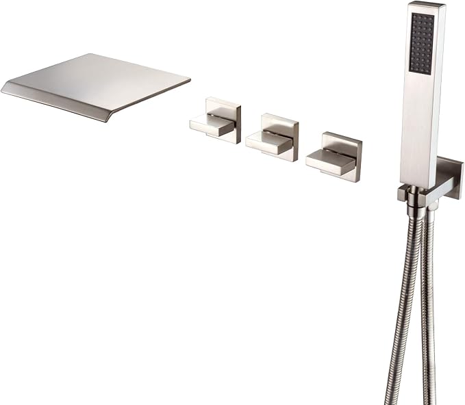 Wall Mount Tub Faucet Brushed Nickel by SUMERAINFAUCETS