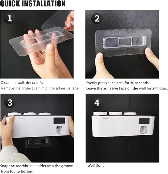 Toothbrush Sanitizer, Self Adhesive Toothbrush Holder - Image 7