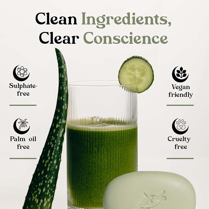 Elliqua Triple Milled Body Bar Soap – No.3 – Cucumber & Mint – Made in USA – - Image 4