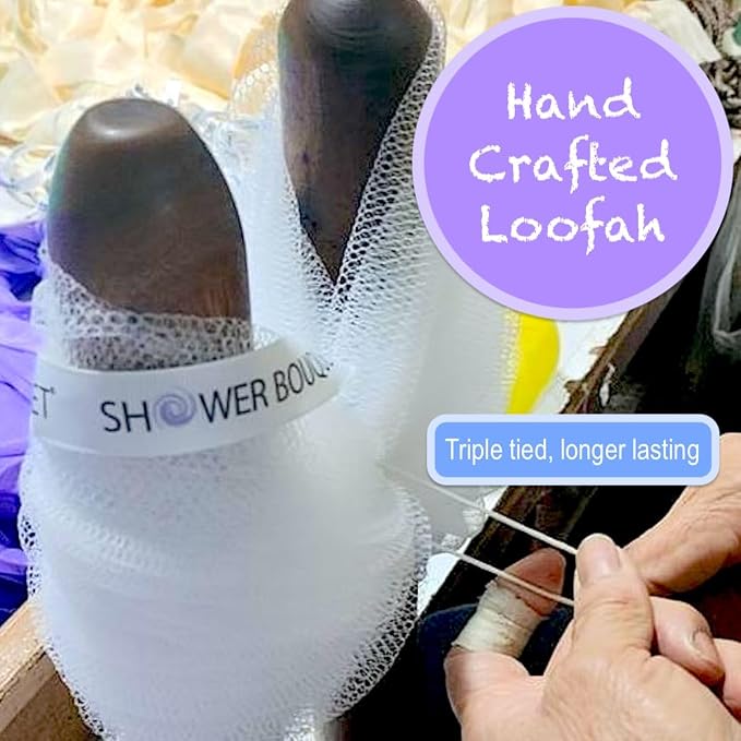 SHOWER BOUQUET Loofah-Charcoal Bath-Sponge XL-Color-4-Pack // Extra Large 75g - Image 2
