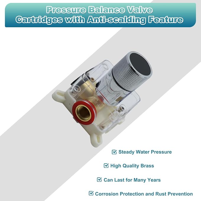 Digital Display Shower Valve Shower Valve Single Way Shower Diverter Valve - Image 2