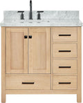 ARIEL Cambridge 37 Inch Oak Bathroom Vanity by Ariel