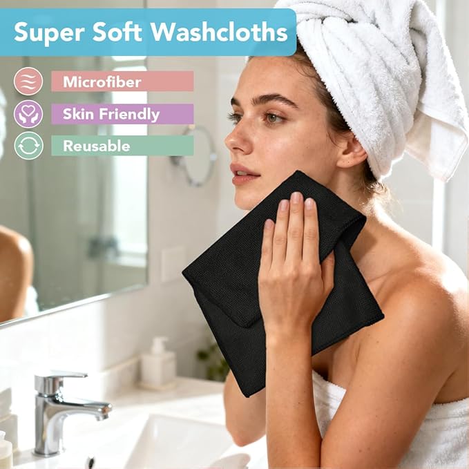 Orighty Washcloths Towels Set 20 Pack, Highly Absorbent and Soft Feel - Image 2