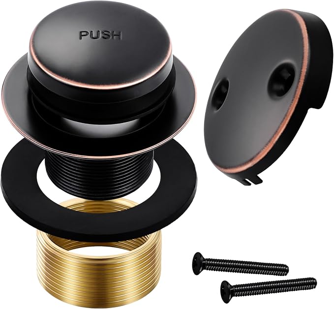 Oil Rubbed Bronze Bathtub Drain Tip-Toe Tub Trim Set by Unknown