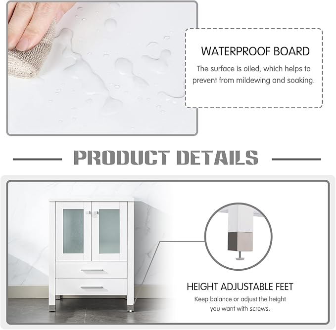 LUCKWIND 48" Bathroom Vanity Sink Combo, 24-inch Main Cabniet - Image 5