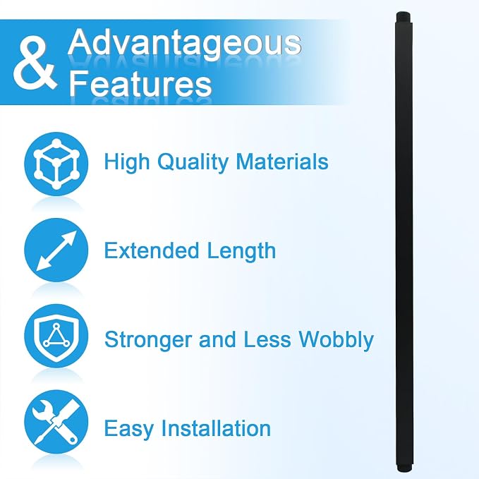 Shower Arm with Flange 24 Inches Ceiling Mount Square Straight Extender - Image 2