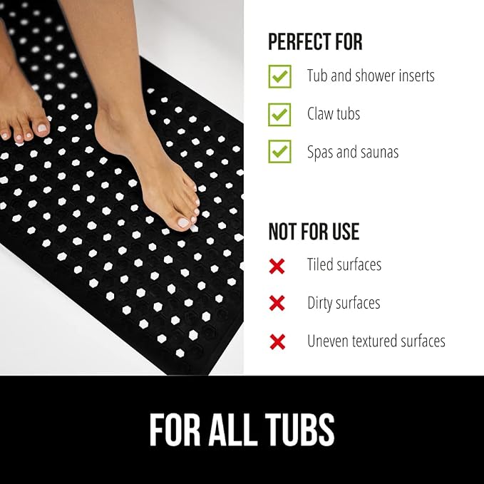 GORILLA GRIP Patented Bath Tub Shower Mat, Machine Washable Bathtub Floor Liner - Image 6