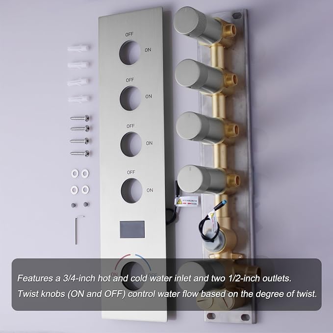 Brushed Nickel Digital Display Shower System - Image 6
