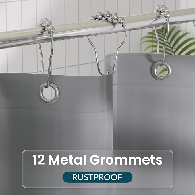 Titanker Plastic Shower Curtain Liner, 72x72 Grey Shower Liner Lightweight PEVA - Image 5