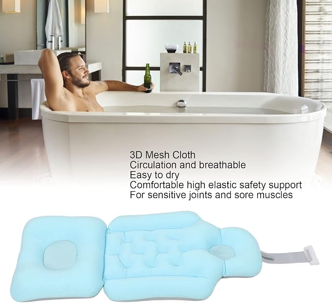 Bathtub Cushion for Adults, Soft Breathable Folding Headrest Back Support Bath - Image 9