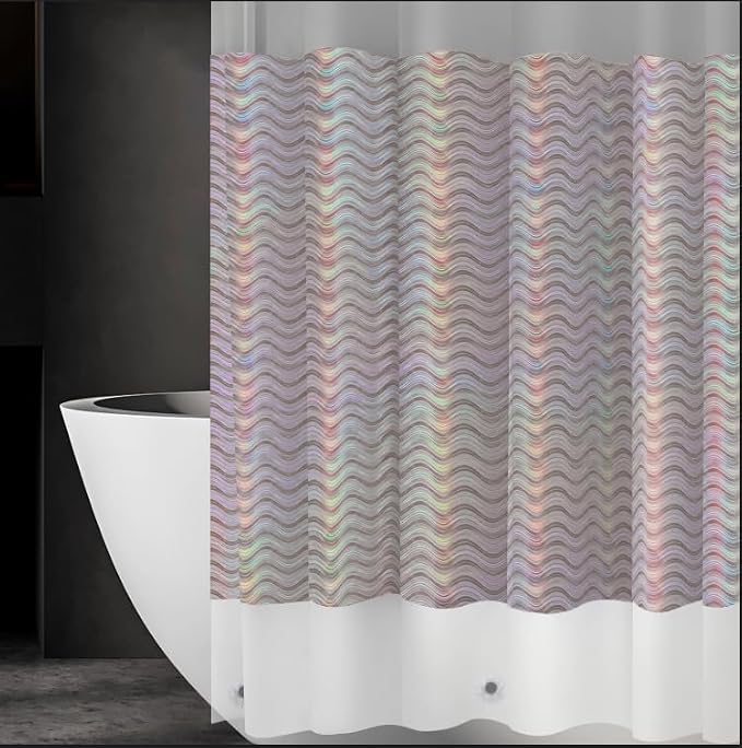 Ga-Geetopia Holographic 3D EVA Shower Curtain Liner Wave, 72x72 Premium Medium by Ga-Geetopia