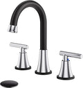 Bathroom Faucets for Sink 3 Hole, Hurran Black& Chrome Bathroom Sink Faucet by Hurran