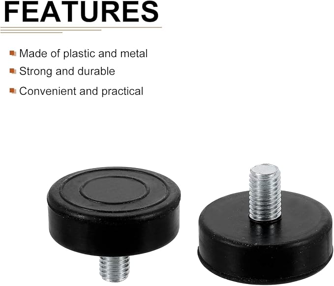 M10x15x43mm Screw on Furniture Glide Leveling Feet - Image 3