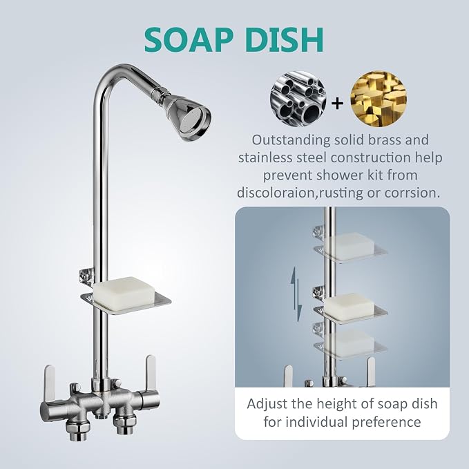 Aolemi Outdoor Shower Fixtures, Outdoor Shower Kit Faucet System 3 Inch Center - Image 6