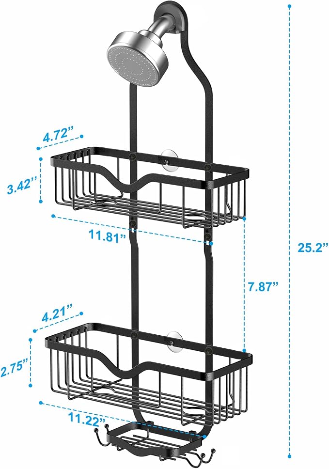 Kadolina Shower Caddy Hanging, Bathroom Organizer Rack, Shower Rack - Image 7