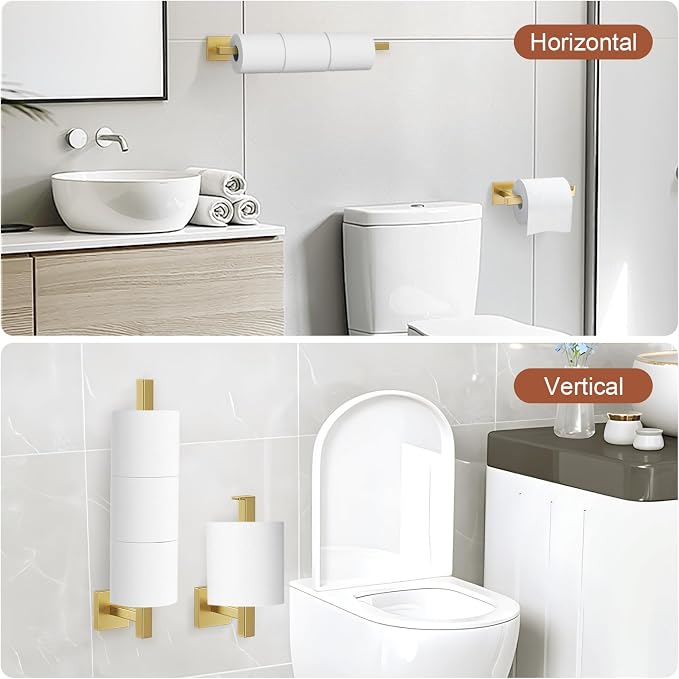 TQKAG 7-Pieces Brushed Gold Bathroom Hardware Accessories Set 23.6" SUS304 - Image 7