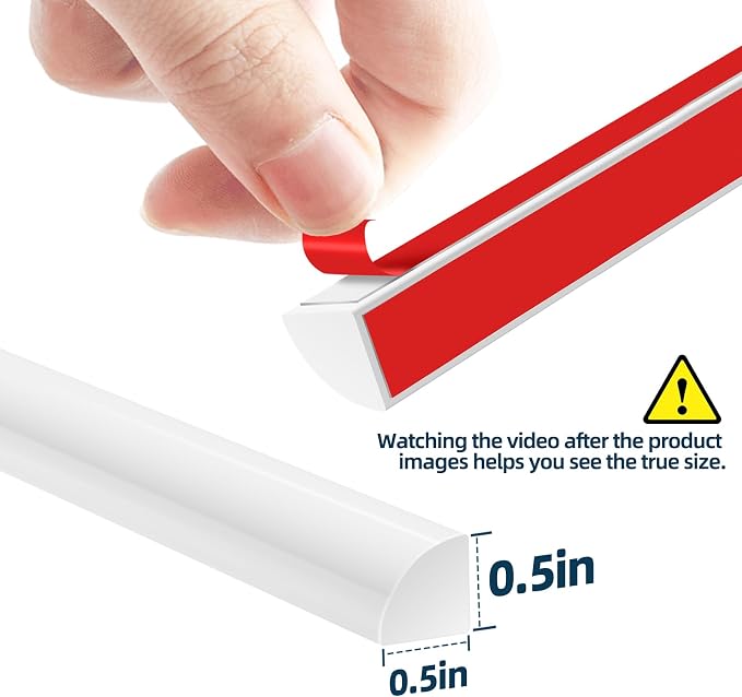 Flexible Quarter Round Molding Trim, Self Adhesive Wall Trim Mini Peel and - Image 2