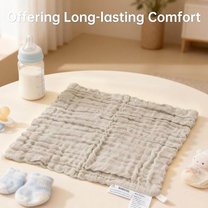 Organic Muslin Baby Washcloths 6 Pack Baby Bath Face Towel 12x12 Inch Extra - Image 4