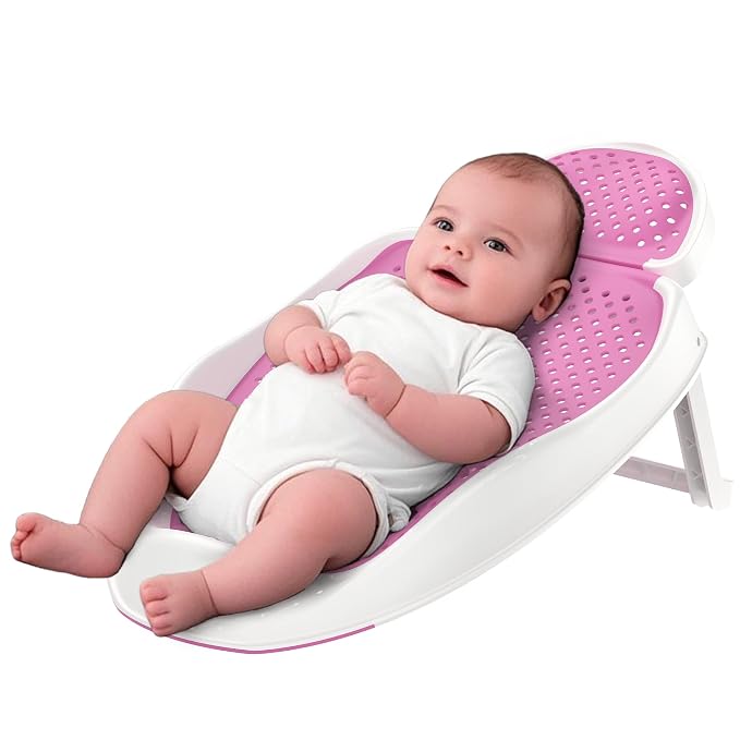 Baby Bathtub Support for Babies 0-6 Months, Foldable Portable Infant Bathtub by QualityHomewareTimlessComfort