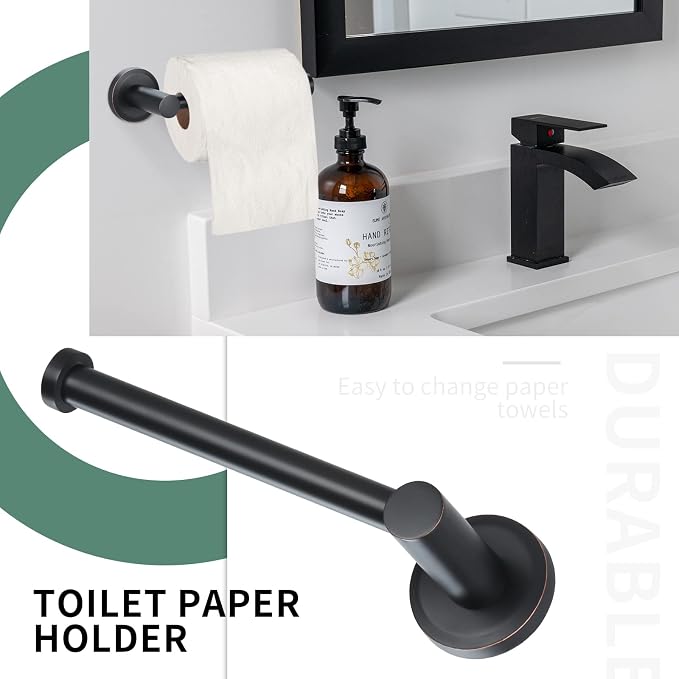 Bathroom Hardware Set Oil Rubbed Bronze Towel Bar 5 Piece - Image 3