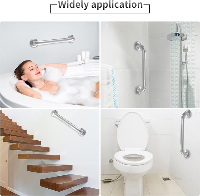 2 Pack 18 Inch Grab Bars for Bathtubs and Showers, Anti Slip Shower Grab Bars - Image 4