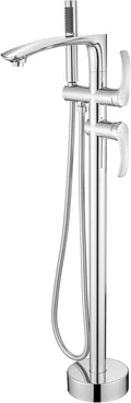Free Standing Bathtub Faucets, Shiny Chrome Stainless Steel Floor Mount Tub by JXMMPFaucet