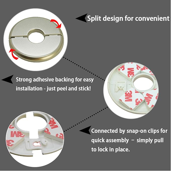 2pcs Wall Split Flange, Self-Adhesive Escutcheon Plate - Image 4