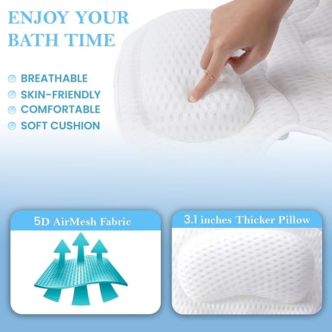 Bath Pillow for Tub | 4D Air Mesh Fabric - Image 2