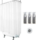 Clawfoot Tub Shower Curtain 180x70 Inch White Liner All Warp Around Extra Wide by De-Mediocre