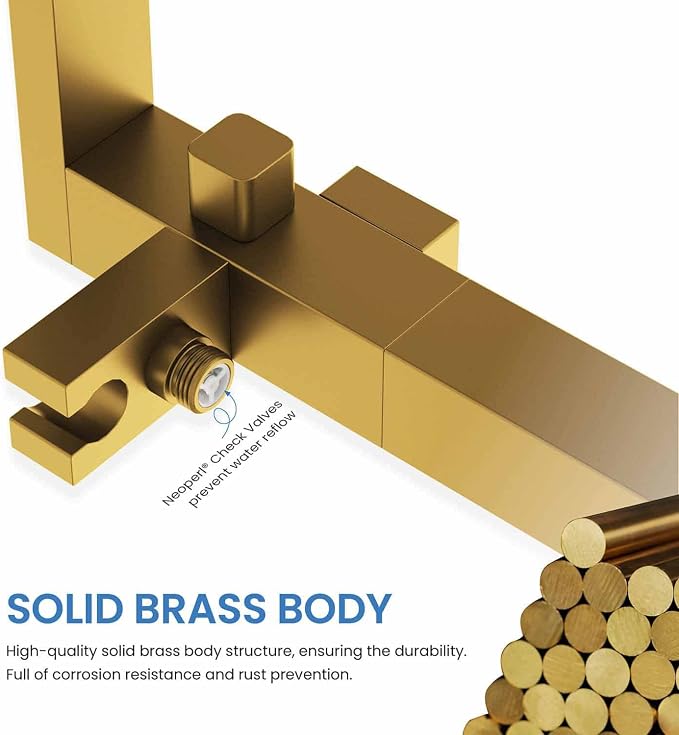 KIBI Cube Brushed Nickel Freestanding Bathtub Faucet ‑ Floor‑Mounted Brass Tub - Image 5