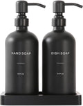Matte Black Soap Dispenser Set, Kitchen Soap Dispenser Set by PrusWaso