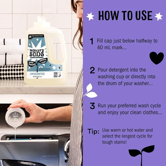 Molly's Suds Liquid Laundry Detergent | Clean Laundry Detergent Soap - Image 4