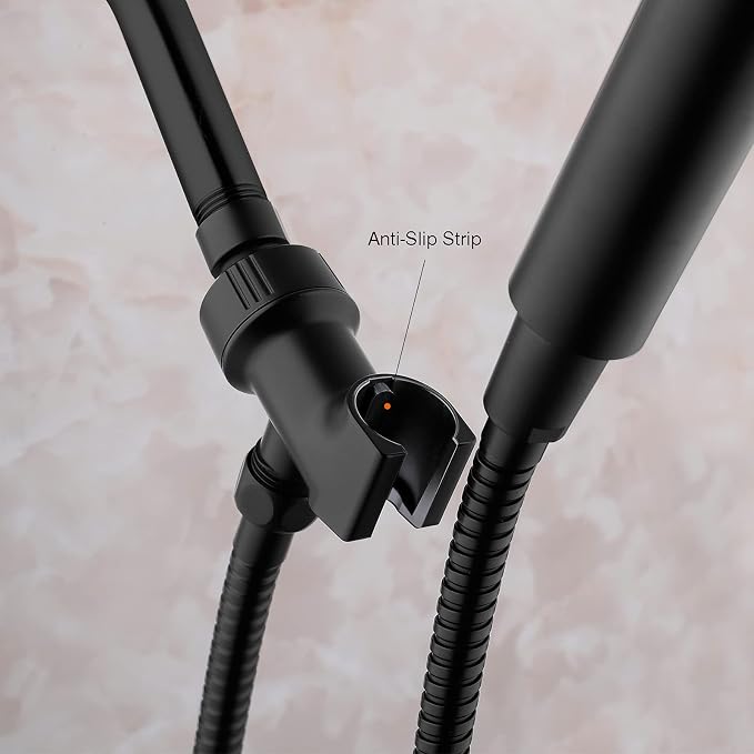 2PCS Universal Black Shower Arm Holder, Adjustable Mount Bracket - Image 3