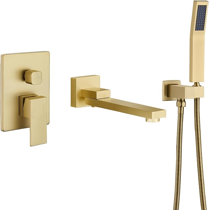 DASAN Swiveling Wall Mount Tub Filler Faucet Set by Dasan
