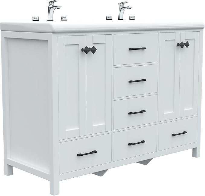 51 inch Bathroom Sink Vanity Combo, Large Freestanding Double Bath Vanity Sink - Image 5