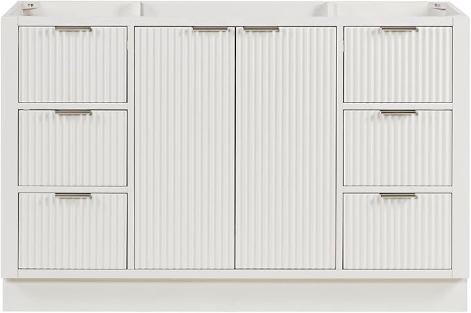 ARIEL Milan 54 Inch Single Sink Base Cabinet in Warm White by Ariel