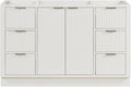 ARIEL Milan 54 Inch Single Sink Base Cabinet in Warm White by Ariel