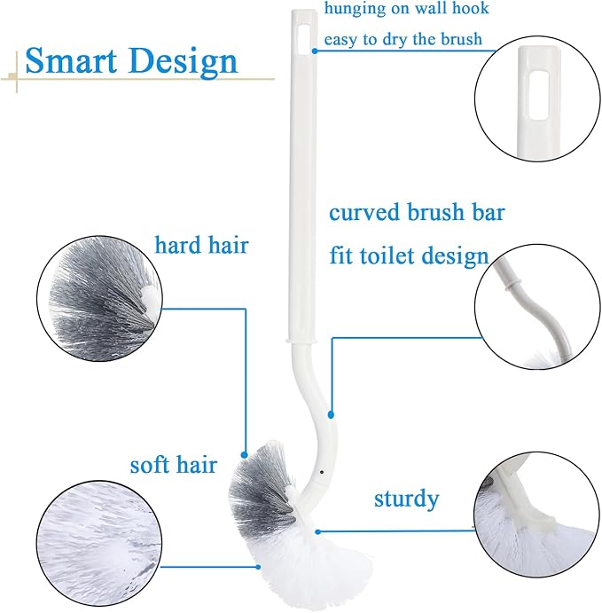 2 Pack Curved Toilet Bowl Brush - Image 3