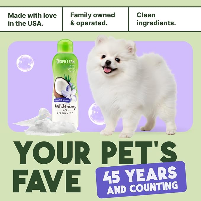 TropiClean Whitening Dog Shampoo, Puppy Safe, Made in the USA, Cat Friendly - Image 7