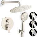 Shower Faucet Set 12IN Brass Rough-In Valve Body Trim Kit Rainfall Included by JQBQS